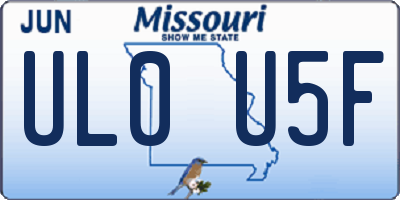 MO license plate UL0U5F