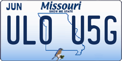 MO license plate UL0U5G