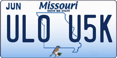 MO license plate UL0U5K