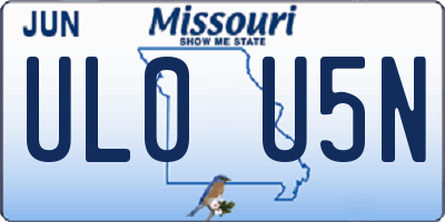 MO license plate UL0U5N
