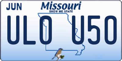 MO license plate UL0U5O