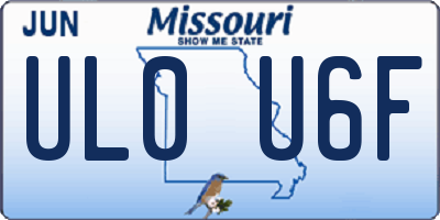 MO license plate UL0U6F