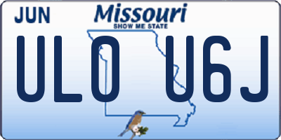 MO license plate UL0U6J