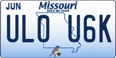 MO license plate UL0U6K