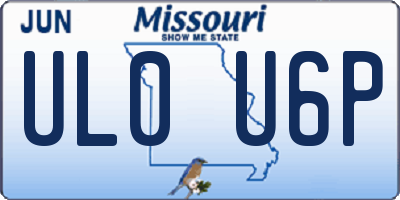 MO license plate UL0U6P