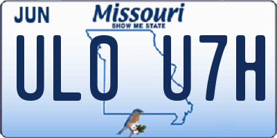MO license plate UL0U7H