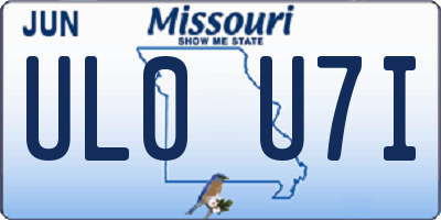 MO license plate UL0U7I
