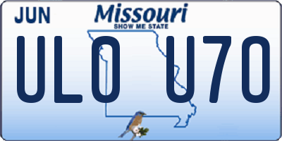 MO license plate UL0U7O