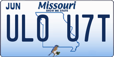 MO license plate UL0U7T