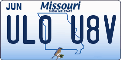 MO license plate UL0U8V