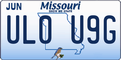 MO license plate UL0U9G