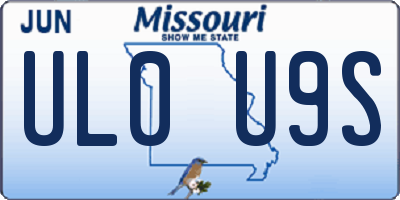 MO license plate UL0U9S