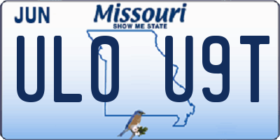 MO license plate UL0U9T