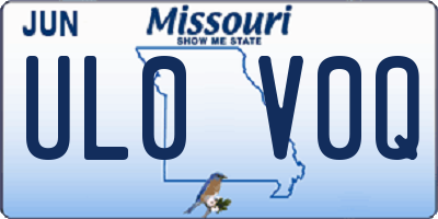 MO license plate UL0V0Q
