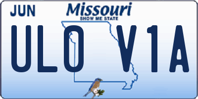 MO license plate UL0V1A