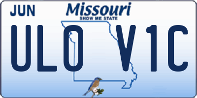 MO license plate UL0V1C