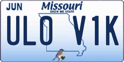 MO license plate UL0V1K