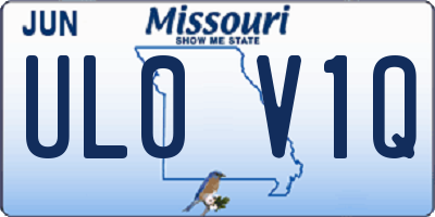 MO license plate UL0V1Q