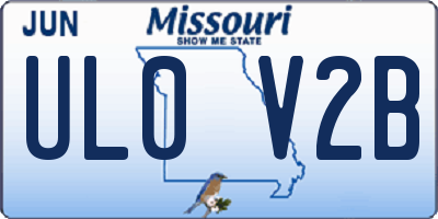 MO license plate UL0V2B
