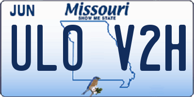 MO license plate UL0V2H