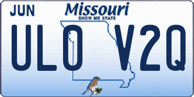 MO license plate UL0V2Q