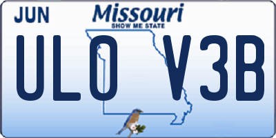 MO license plate UL0V3B