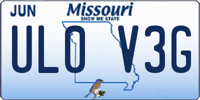 MO license plate UL0V3G
