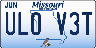 MO license plate UL0V3T