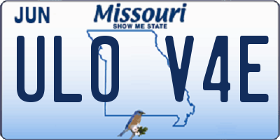 MO license plate UL0V4E