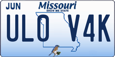 MO license plate UL0V4K