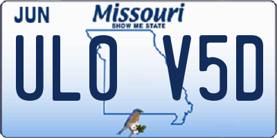 MO license plate UL0V5D