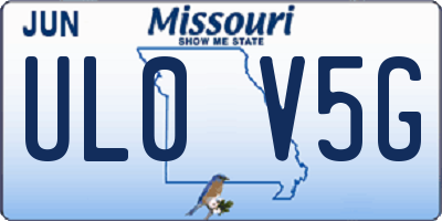 MO license plate UL0V5G