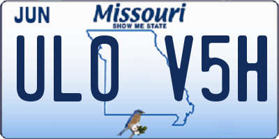 MO license plate UL0V5H