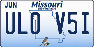 MO license plate UL0V5I