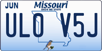 MO license plate UL0V5J