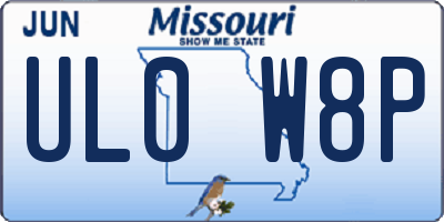 MO license plate UL0W8P