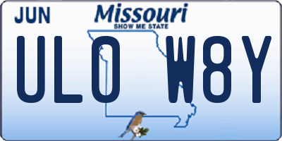 MO license plate UL0W8Y