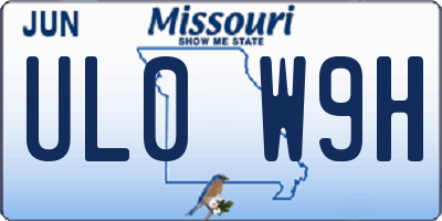 MO license plate UL0W9H