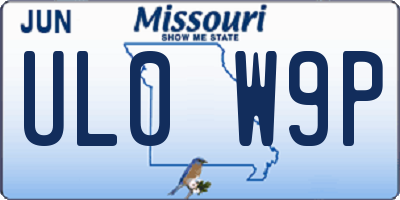 MO license plate UL0W9P