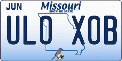 MO license plate UL0X0B