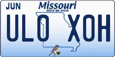 MO license plate UL0X0H