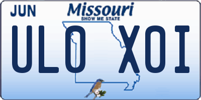 MO license plate UL0X0I
