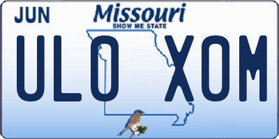 MO license plate UL0X0M
