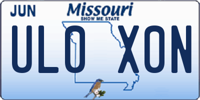 MO license plate UL0X0N