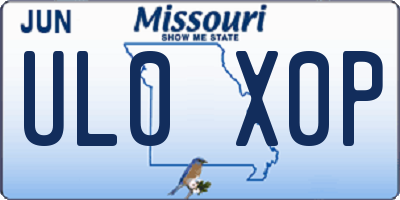 MO license plate UL0X0P