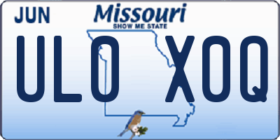 MO license plate UL0X0Q