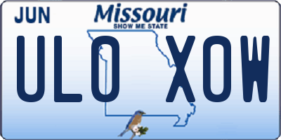 MO license plate UL0X0W