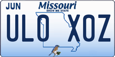 MO license plate UL0X0Z