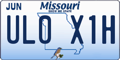 MO license plate UL0X1H