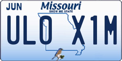MO license plate UL0X1M